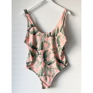 Show Me Your MuMu Mermaid One Piece Palm Leaf Swimsuit Size XL